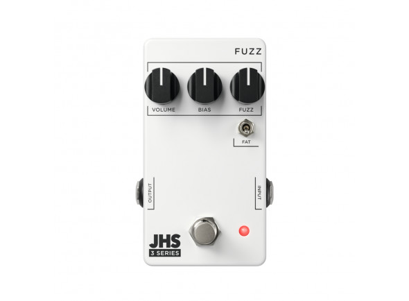 JHS  3 Series Fuzz  - pelusa, De JHS Pedales Serie 3, Las opciones de control intuitivo ofrecen una amplia gama de posibles sonidos, El interruptor de grasa activa el refuerzo de graves, derivación verdadera, Controles ...