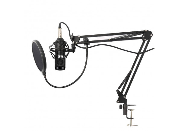 Karma  Microfone Estúdio c/ Suporte KM-CMC20  - MICRÓFONO, Longitud del cable: 2,5 m, Respuesta de frecuencia: 20Hz - 20KHz, Sensibilidad: -45dB ± 3dB (OdB = 1V Pa, a 1kHz), De color negro, Peso: 1,15Kg, 