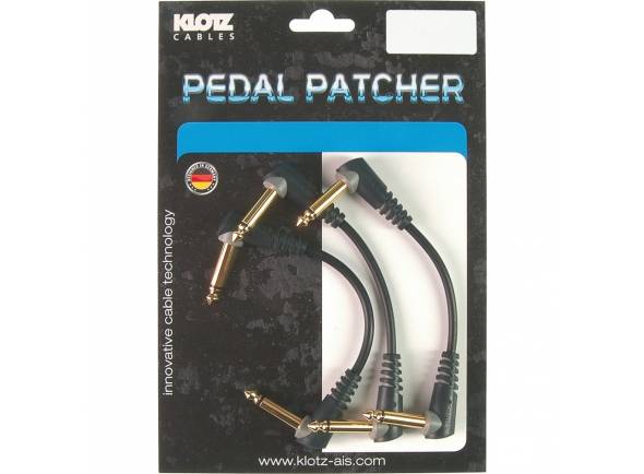 Klotz PP-AJJ0015 - Cables de pedal Jack mono macho / jack mono macho de 6,3 mm, 3 unidades, Longitud: 15 cm, Contactos: dorado, 