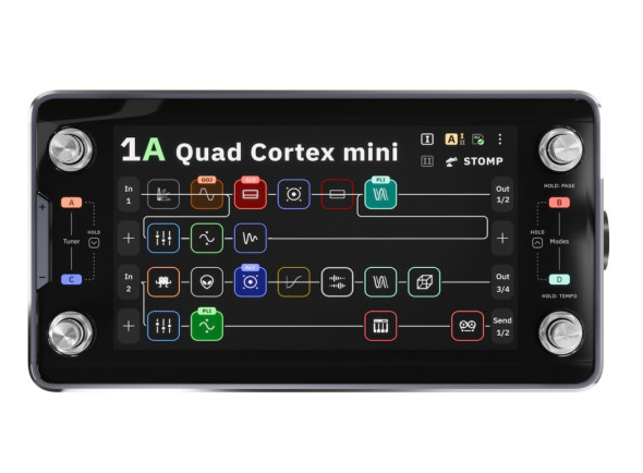 Neural DSP Quad Cortex Mini - Pedal multiefectos para guitarra eléctrica y bajo eléctrico., Pedal de efectos potente y compacto con tecnología de modelado avanzada., Bypass verdadero, Pantalla multitáctil de 7