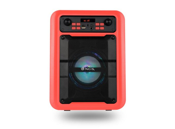 NGS   Lingo Red BT/MIC - Altavoz portátil de 20W compatible con Bluttooth-USB/TF/AUX IN., Autonomía de 7 horas, MICRÓFONO, El NGS Roller Lingo es un divertido altavoz de 5” que te permitirá disfrutar de tu música favorita ...