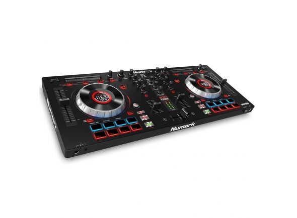 Numark Mixtrack Platinum FX  - Controlador de DJ en capas de 4 decks, 6 divertidos efectos de inicio rápido con disparadores duales, Grandes jog wheels de 6 pulgadas y táctil capacitiva de alta resolución con pantallas a color, ...