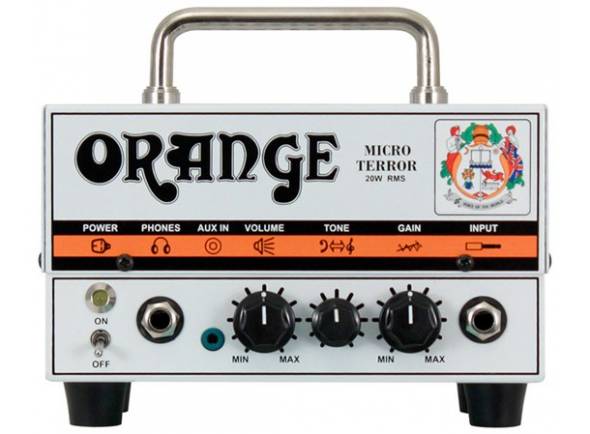 Orange Micro Terror - potencia de 20 vatios, 1 canal, Controla el volumen, el tono y la ganancia., Tubo de precisión: 1x ECC83, Entrada auxiliar: conector de 3,5 mm, Conexión de altavoz: 1x 8 ohmios, 