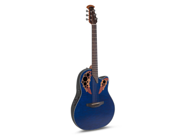 Ovation  Celebrity Elite Plus CE44P Mid Cutaway Blue Transparent Quilt