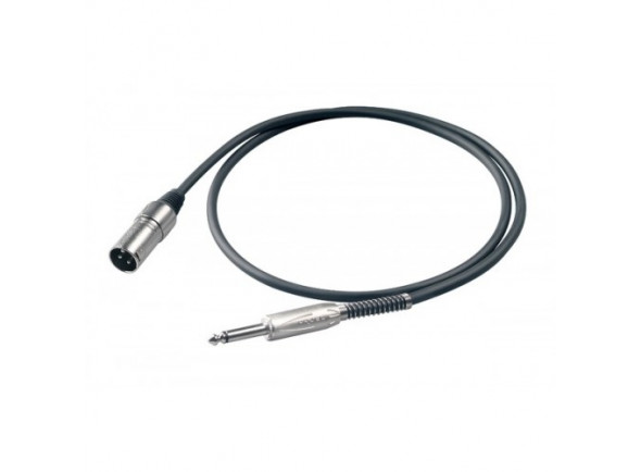 Proel  BULK220LU3 0.9m  - Cable de micrófono profesional con clavijas jack mono Ø 6,3 mm / 3P XLR PROEL macho., Fichas: PROEL - XLR3MVPRO, PROEL - Toma mono Ø 6,3 mm, Colores disponibles: Negro, 
