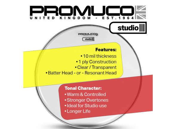 Promuco Studio Drumhead Clear Tom/Snare 14