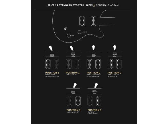 PRS SE CE24 Standard Satin Stoptail Charcoal