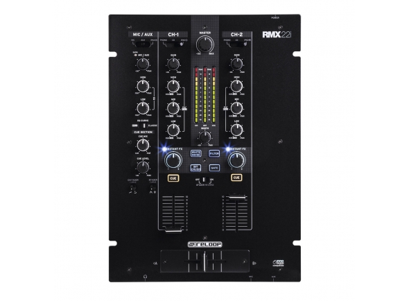 Reloop RMX-22i B-Stock  - Mezclador DJ profesional con 2 (+1) canales;, Arquitectura totalmente digital para un sonido excelente;, 4 efectos de color de sonido instantáneos por canal (Filtro, Ruido Blanco, Bit Crush y Gate)...