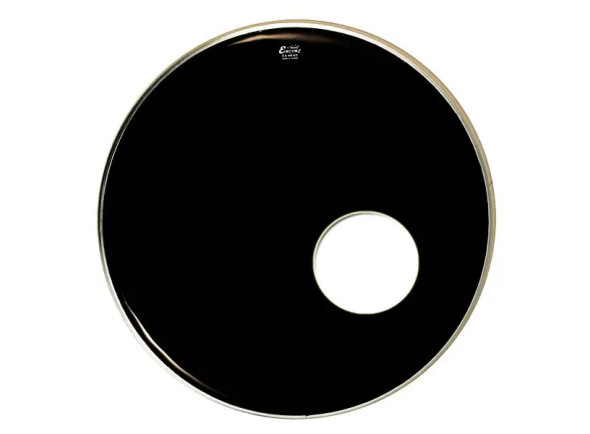 Remo  Encore Pele Bombo 20 Ebony Ambassador - Parche de una sola capa, negro, con orificio, utilizado como parche de respuesta de bombo., 