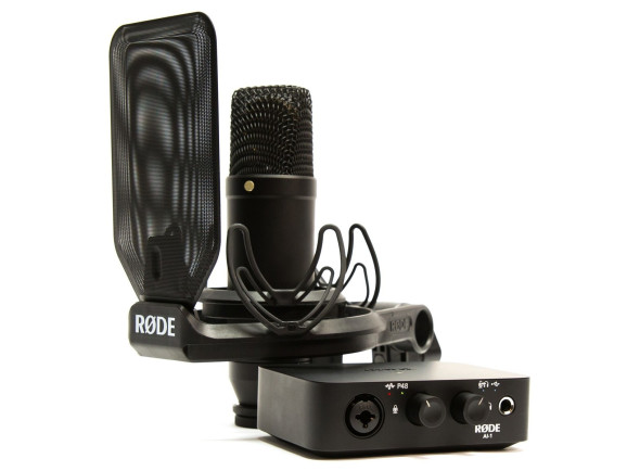 Rode Complete Studio Kit  B-Stock - set de grabacion, Incluye interfaz de audio AI-1, micrófono NT1, araña SMR, cable de micrófono XLR y software Ableton Live Lite, Tiene interfaz de audio AI-1:, Interfaz de audio USB 2.0, 24 bits / ...