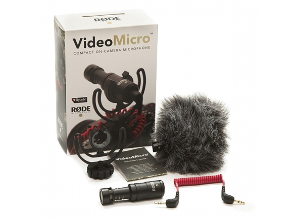 Rode VideoMicro - Micrófono de condensador direccional de montaje en cámara, Plug & Play: sin batería (se requiere voltaje de fuente de alimentación de la cámara: 3V - 18V, Caja de metal sólido (aluminio) con revest...