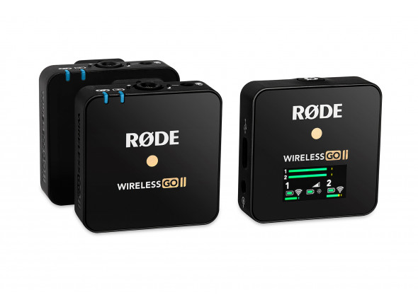 Rode  Wireless GO II  - Rotate Wireless GO II - Sistema de micrófono inalámbrico de dos canales para la grabación simultánea de dos fuentes de sonido, Transmisión digital Serie IV de 2,4 GHz, cifrado de 128 bits: audio ní...