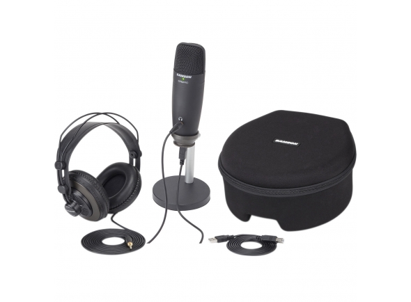 Samson C01U Pro Podcasting Pack Studio - micrófono de estudio, Frecuencia del micrófono 10 - 30000 Hz, tasa de bits de 16 bits, Impedancia de entrada de micrófono 32, Tecnología de conectividad por cable, Interfaz de dispositivo USB, 