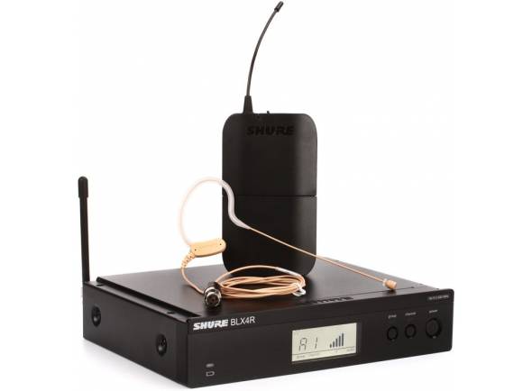 Shure BLX14R/MX53 - Incluye 1 micrófono de auricular MX153, 1 transmisor de petaca BLX1, 1 receptor de montaje en bastidor BLX4R, Sistema de auriculares inalámbricos con MX153, Incluye transmisor de petaca BLX1, micró...