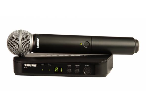 Shure BLX24/SM58 - Incluye 1 transmisor inalámbrico BLX2/SM58 y 1 receptor de un solo canal BLX4, Salida XLR (salida de micrófono) y conector de 6,3 mm (salida de instrumento), Impedancia de salida XLR: 200Ω, Impedan...