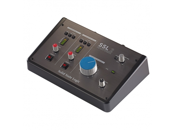 SSL 2 2-Channel USB Audio Interface - Inspirado en la consola de la serie SSL4000, Convertidores AKM de 24 bits/192 kHz, Dos preamplificadores de micrófono, Amplificador de auriculares integrado, Completo con paquete de producción SSL ...