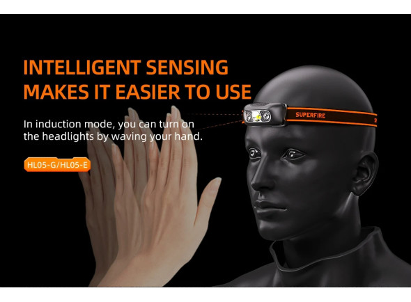 Superfire Lanterna de Cabeça 2W 110lm IP44 HL05-L