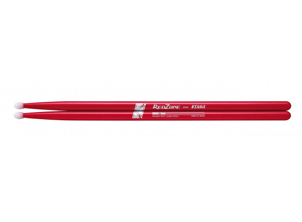 Tama  5BRZ RedZone Oak Sticks - Serie Zona Roja, Material: Roble, punta de nailon, Un poco más de lo habitual, Extremos de cable redondeados para uso en ambos lados, Diámetro: 15 mm, 