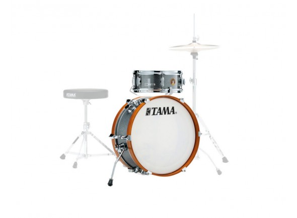 Tama Club Jam Mini Kit -CCM - Los tambores están hechos de mersawa/álamo de 6 capas (7 mm), Cuenta con un acabado envolvente., Aros de madera de color marrón claro en el bombo, LJK28S-CCM, Color: niebla de carbón, Bombo: 18