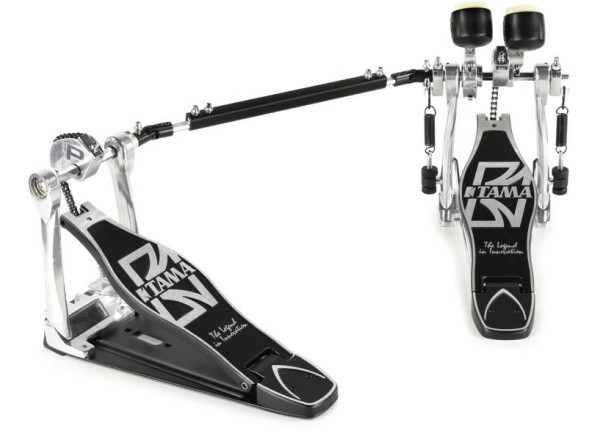 Tama  HP30TW Bass Drum Double Pedal - serie maestra de escena, Modelo básico muy robusto con cadena simple, Tensión de resorte ajustable, batidor doble, Ángulo de batidor ajustable, 