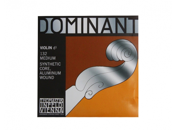 Thomastik Dominant 1/2 Violin Ré String - Cuerda Single D, Para violín 1/2, Núcleo sintético, Bobinado de aluminio, 132, Punto de bola, 