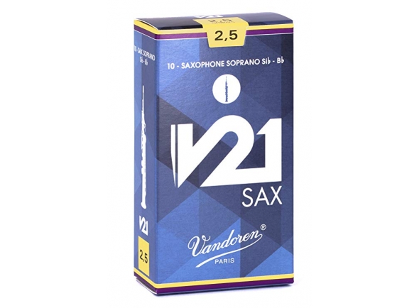 Vandoren  V21 Soprano Sax 3 - Púa para saxofón soprano, Unidad, Fuerza: 3, El primer saxofón de caña con forma cónica., Produce un sonido limpio, cálido y centrado., Articulación precisa y gran facilidad para realizar grandes s...