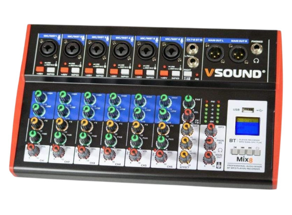 Mesa de mezclas analógica VSOUND VSMIX8