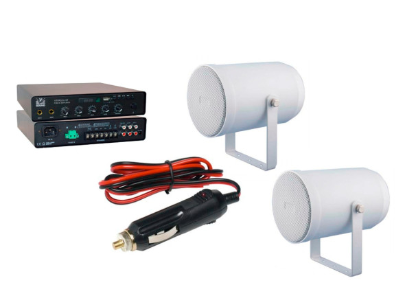 Altavoz para Instalaciones VSOUND Sistema de Som Amplificado 50W 220V/12V FM/BT/USB/SD