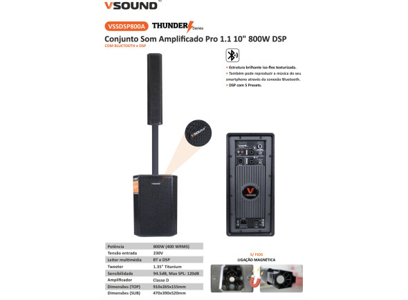 VSOUND Sistema de Som Amplificado Pro 1.1 10