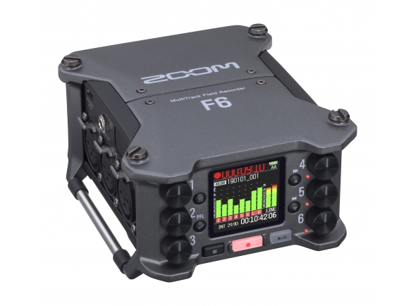 Zoom F6  - Grabadora/mezcladora/interfaz de audio: 6 canales / 14 pistas, 6 entradas Neutrik XLR con mecanismo de bloqueo, Preamplificadores de micrófono con hasta 75 dB de ganancia y menos de -127 dBu EIN, E...