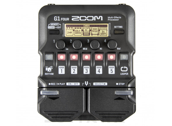 Zoom G1 Four Multi Effect-Pedal  - Pedal multiefectos para guitarra eléctrica, 65 efectos incorporados, 13 simulaciones de amplificación, Cinco efectos a la vez, en cualquier orden, Looper para grabar audio de hasta 30 segundos/64 p...