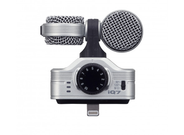 Zoom iQ7  B-Stock - Micrófono para dispositivos iOS (iPhone o iPad) con conexión Lightning, Micrófono de condensador estéreo, Para grabaciones MS (medio/lateral): 90°/120°/ms, máx. SPL: 120dB, Ganancia de entrada: +3 ...